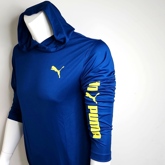 PUMA LONG SLEVES RASHGUARD GUARD, NAVY BLUE, MEDIUM WITH HODDIE SHIRT - Picture 2 of 10